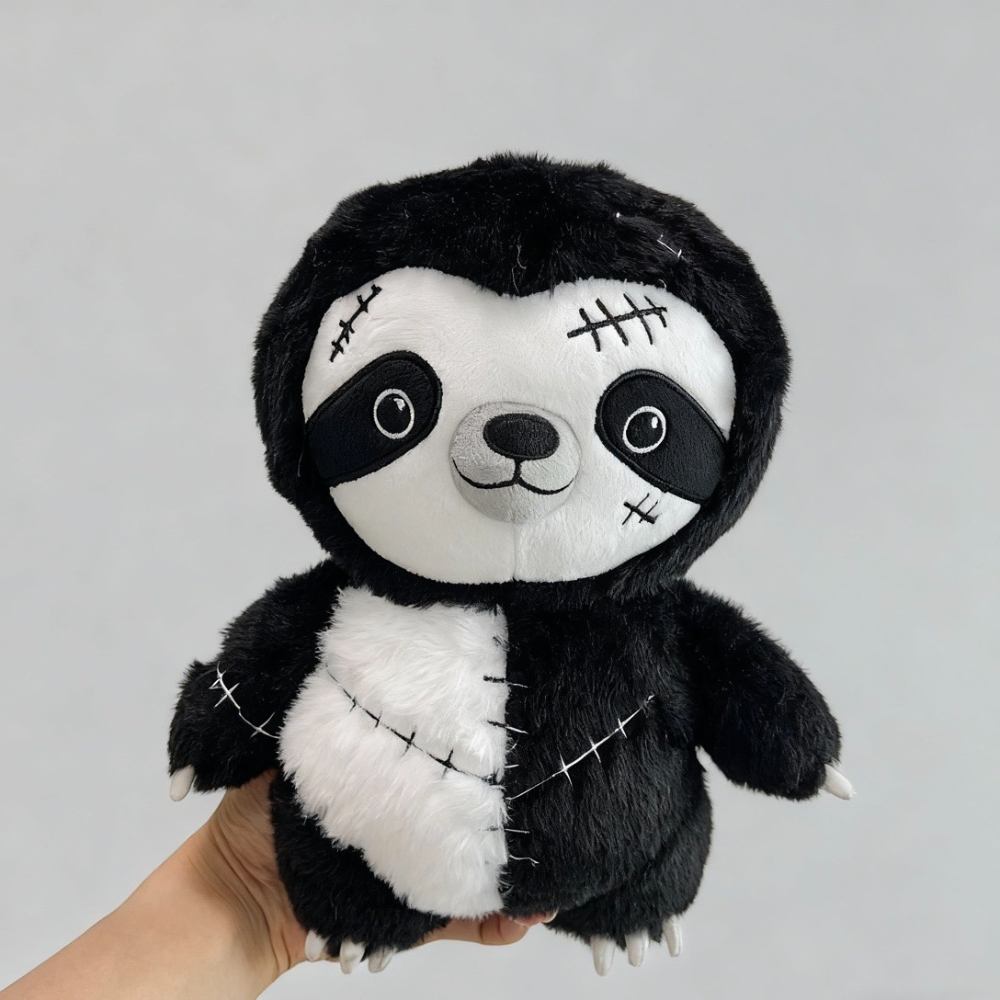Goth Stiching Sloth Stuffed Animal