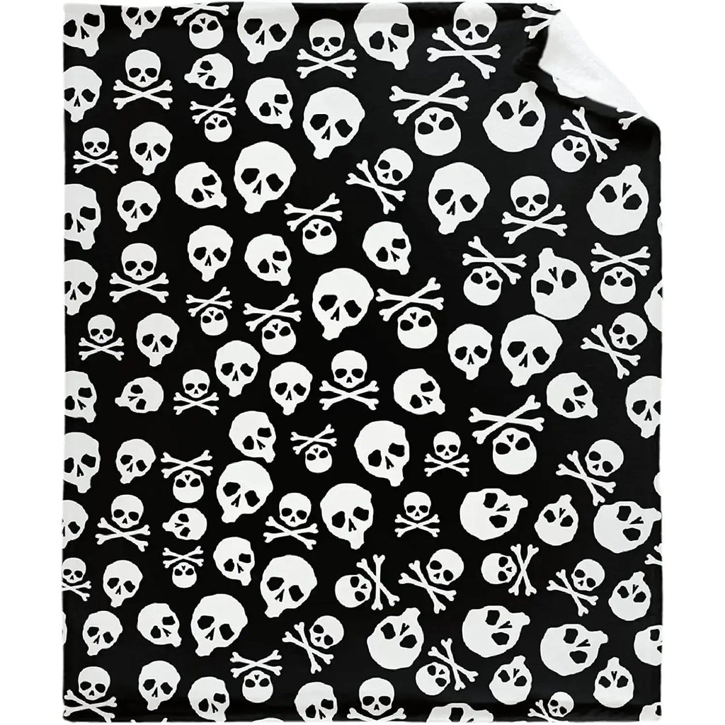 Halloween Skull Bones Throw Blanket