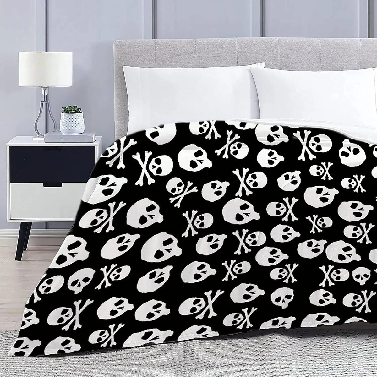 Halloween Skull Bones Throw Blanket