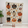 Vintage Style Black Cat Velvet Blanket