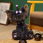 Spooky Black Cat Witch Plush Toys for Halloween Fun