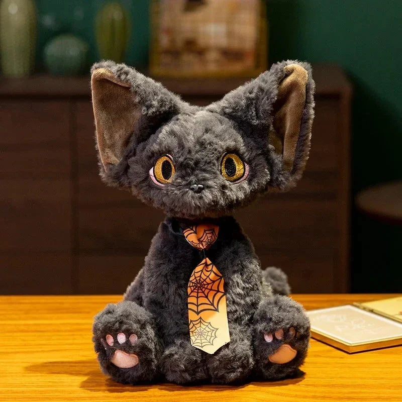 Spooky Black Cat Witch Plush Toys for Halloween Fun