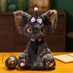 Spooky Black Cat Witch Plush Toys for Halloween Fun