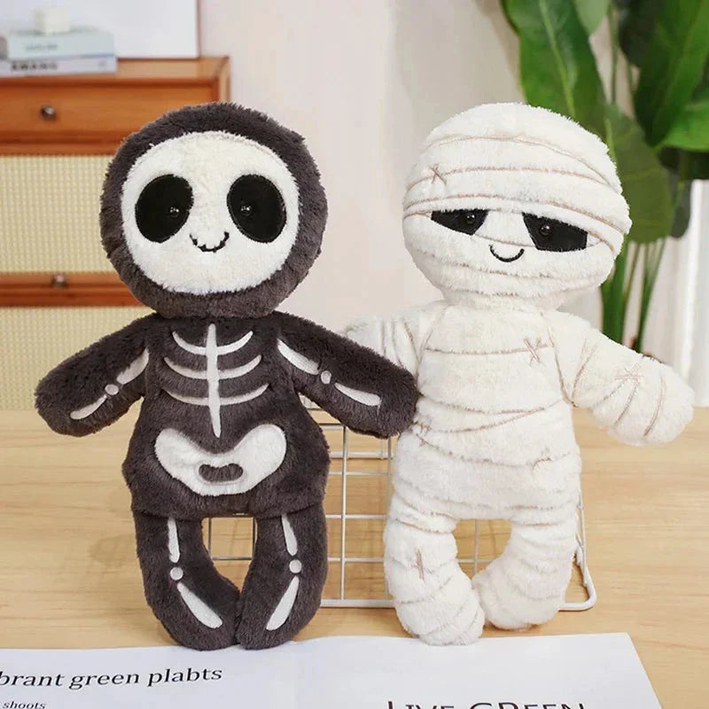 Chilling Skeleton and Mysterious Mummy Halloween Plush Toys