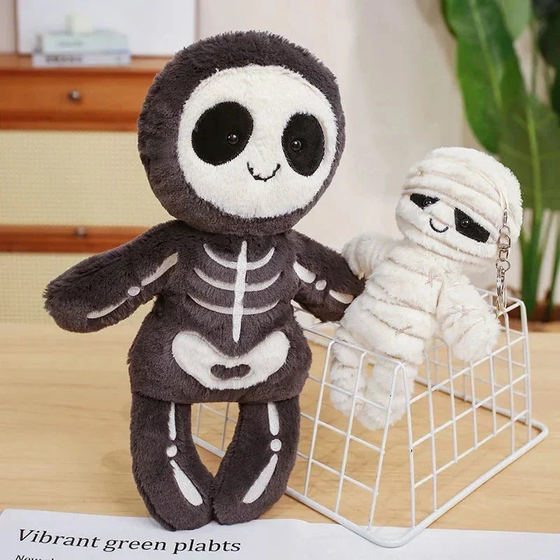 Chilling Skeleton and Mysterious Mummy Halloween Plush Toys