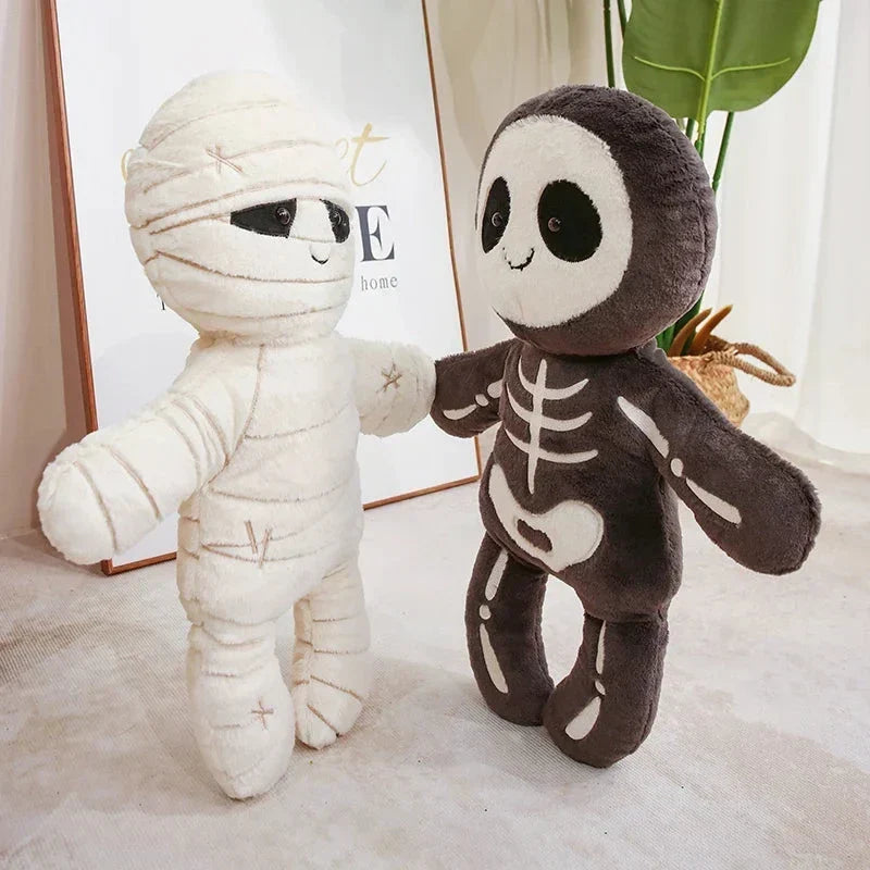 Chilling Skeleton and Mysterious Mummy Halloween Plush Toys