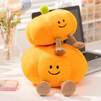 Adorable Smiling Pumpkin Ghost Plush for Halloween Fun!