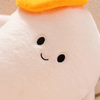 Adorable Smiling Pumpkin Ghost Plush for Halloween Fun!
