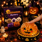 2026 Halloween Glitter Spooky Dumpling Squishy Stress Ball with Steamer Base